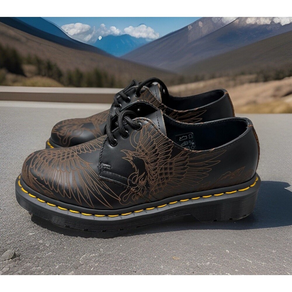 Dr Martens 1461 Phoenix Vintage Smooth Leather Black Brown Men Sz 5 Women Sz 6